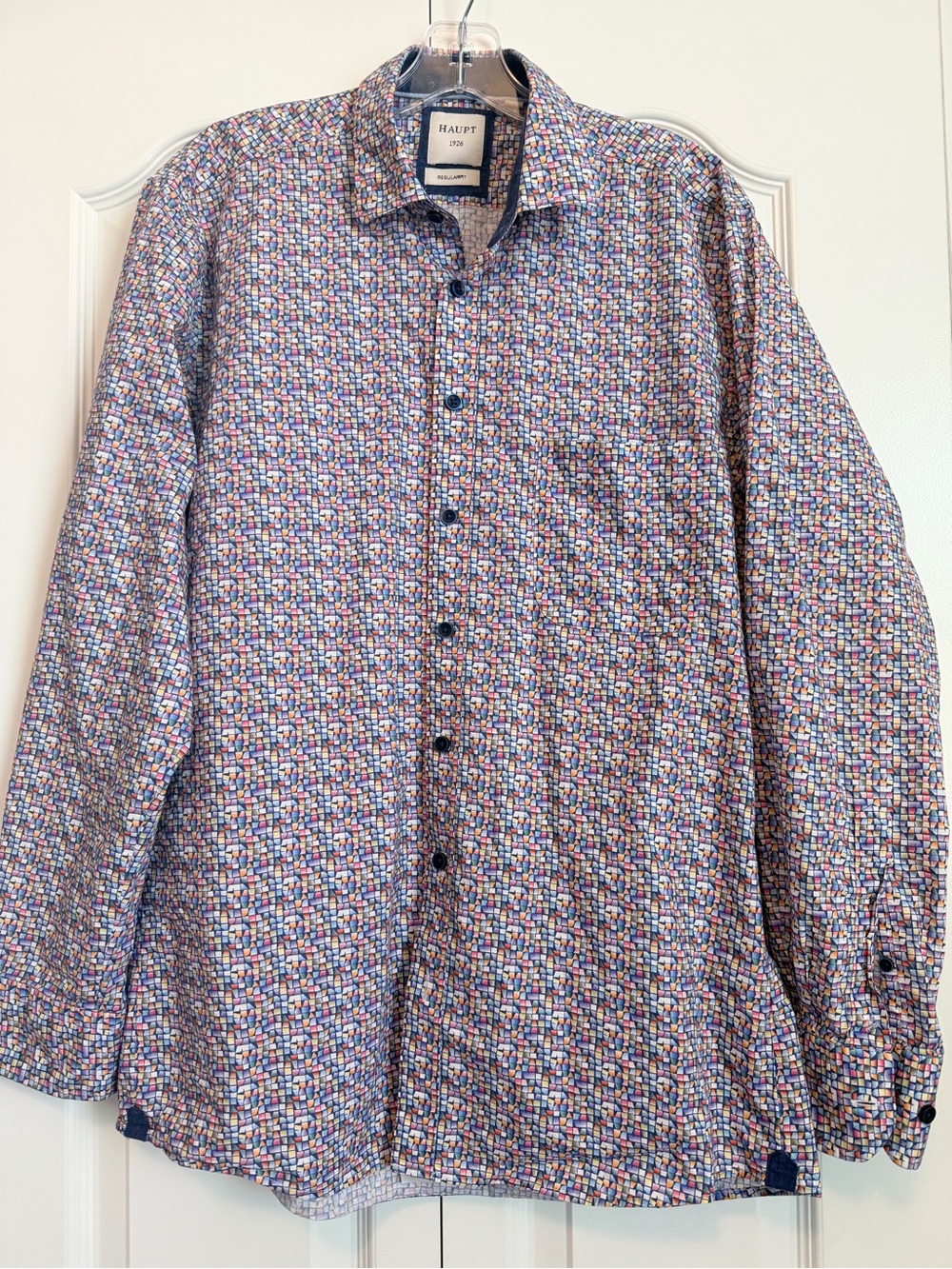HAUPT Multicolor Geometric Long-Sleeve Button-Down Shirt